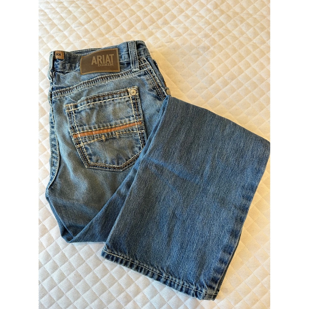 Ariat M4 Relaxed Boot Cut Jeans Mens 30x32 Medium Wash Denim Western Blue